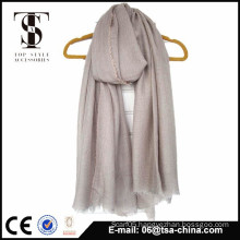 High quality in very soft feel brown color dye oversize scarf